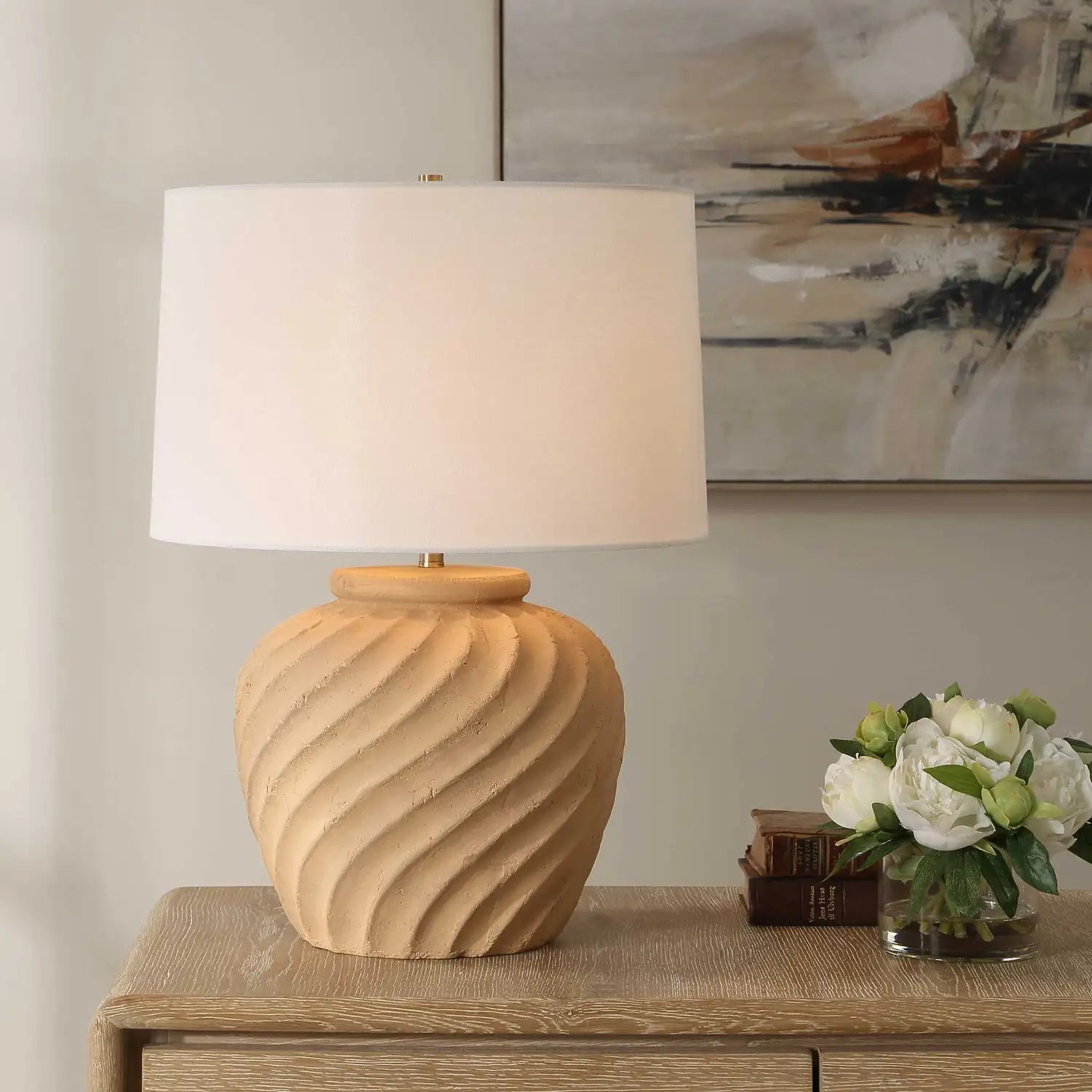 UTTERMOST, FARAI TERRACOTTA TABLE LAMP, TABLE LAMPS