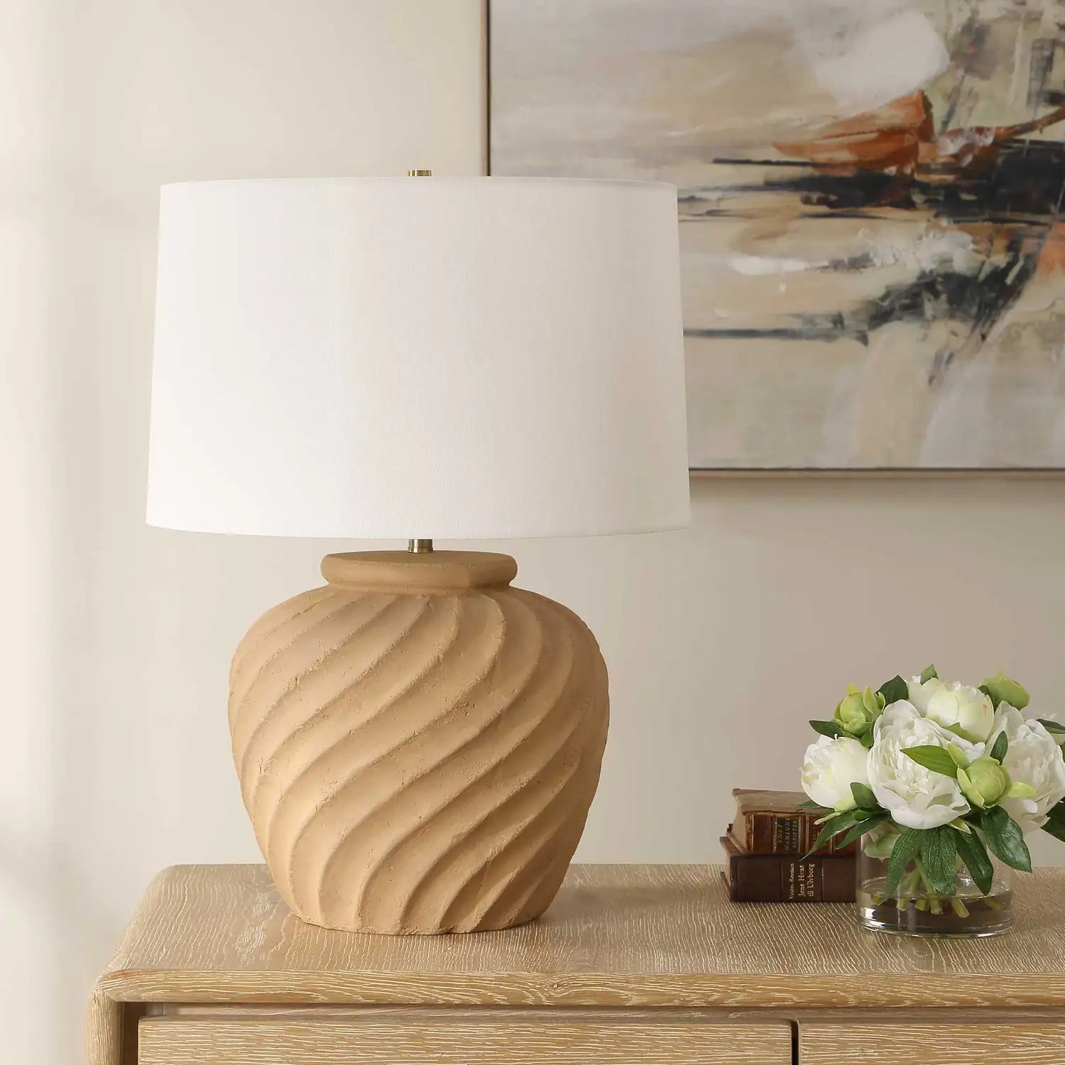 UTTERMOST, FARAI TERRACOTTA TABLE LAMP, TABLE LAMPS