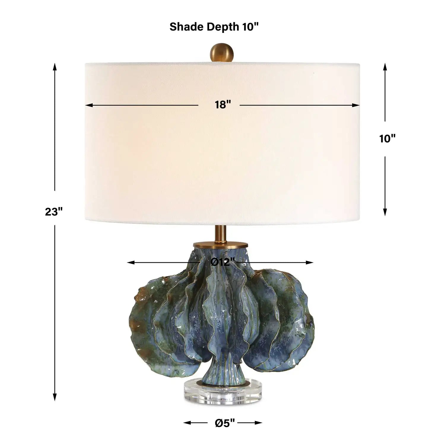 UTTERMOST, Ruffle Up Table Lamp, TABLE LAMPS