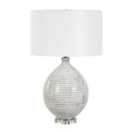 UTTERMOST, CLARY HORIZONTALLY STRIPED TABLE LAMP, TABLE LAMPS