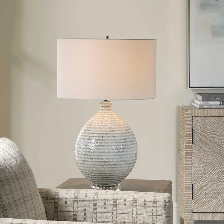 UTTERMOST, CLARY HORIZONTALLY STRIPED TABLE LAMP, TABLE LAMPS