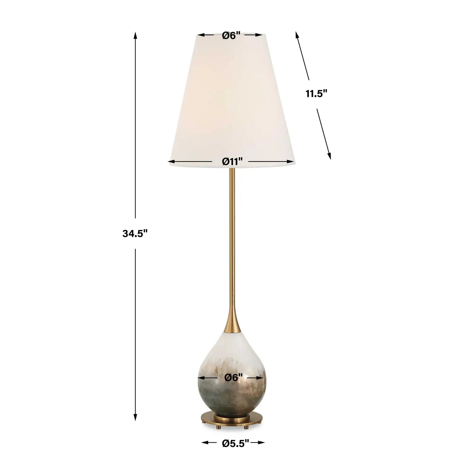UTTERMOST, Cardoni Smoke Buffet Lamp, TABLE LAMPS