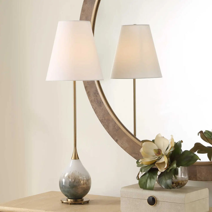 UTTERMOST, CARDONI SMOKE BUFFET LAMP, TABLE LAMPS