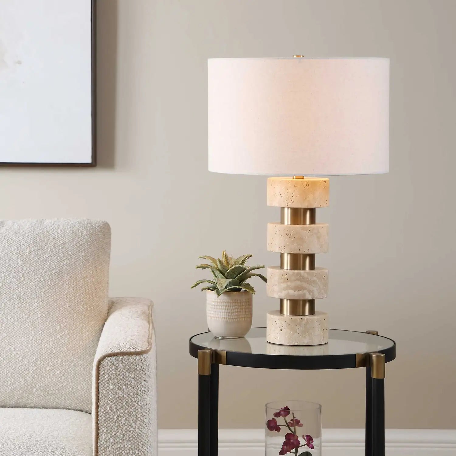 UTTERMOST Makani Travertine Table Lamp