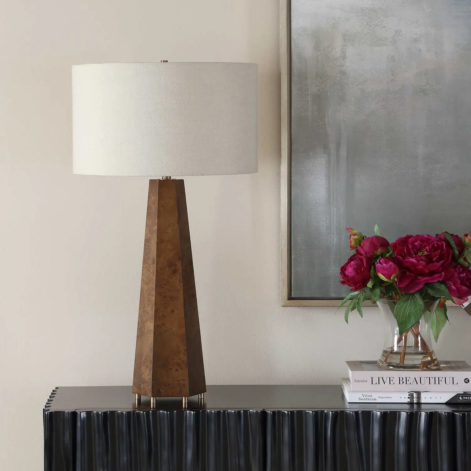 UTTERMOST McCaffrey Tapered Burl Table Lamp
