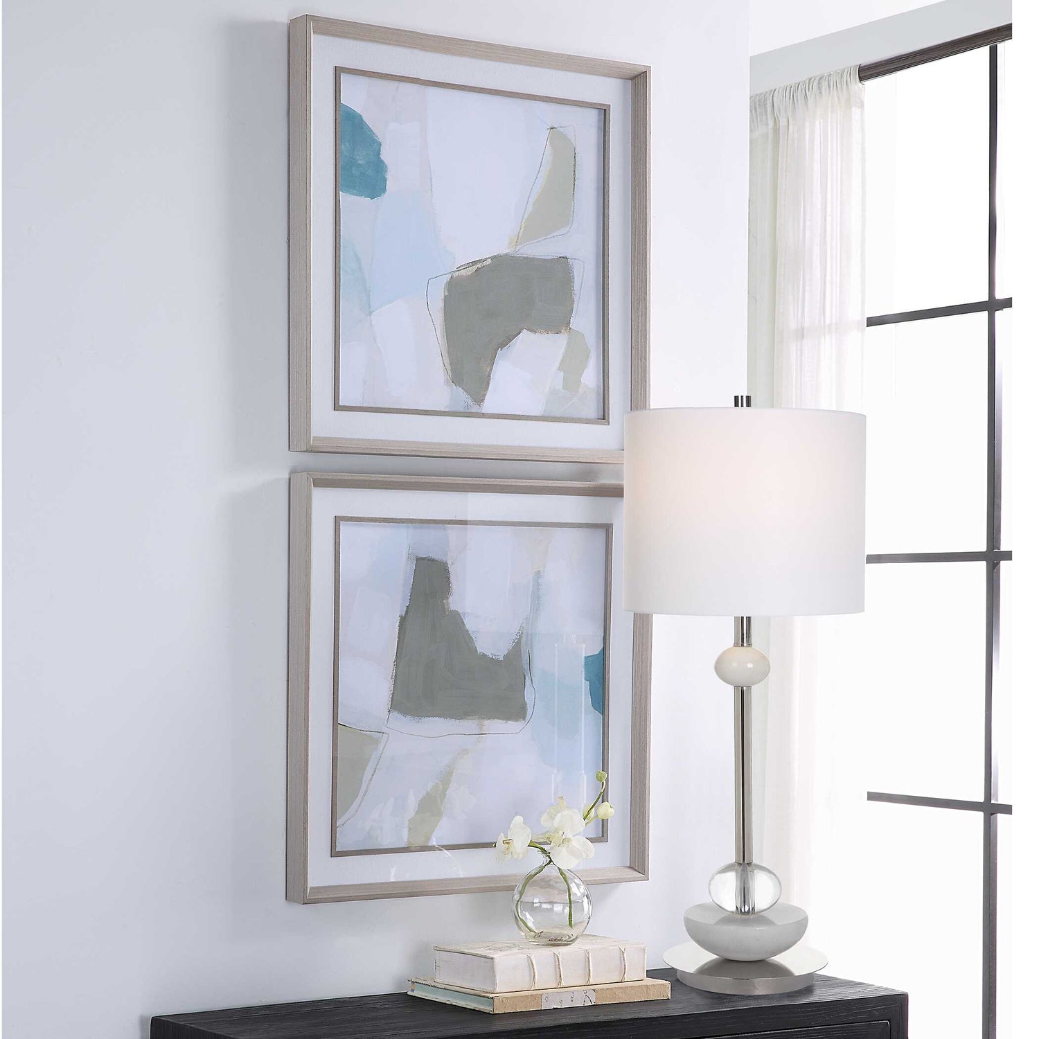 UTTERMOST Mist Shapes Framed Prints Set Of 2 - Art
