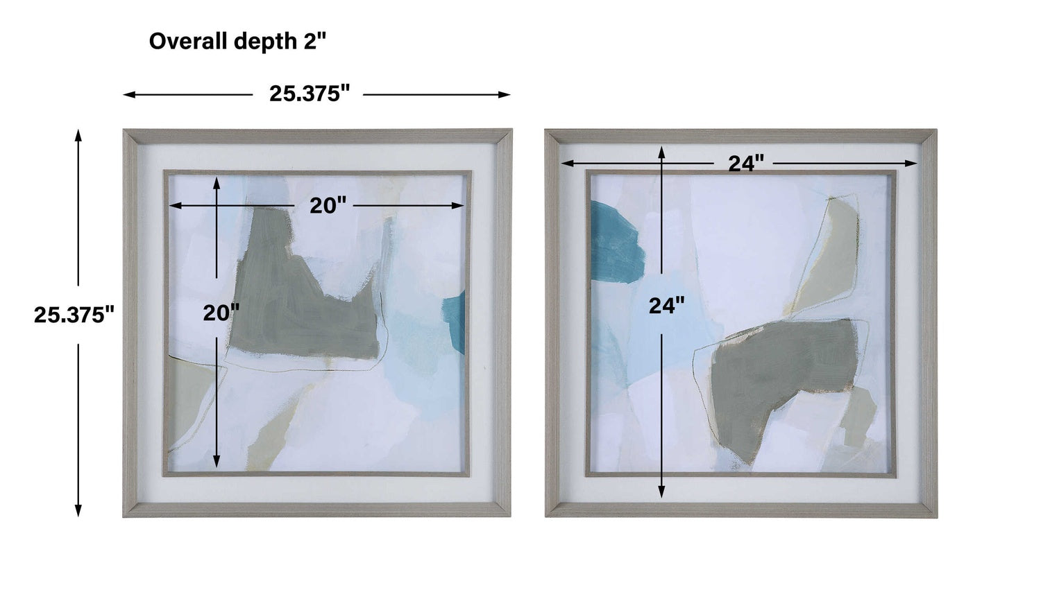 UTTERMOST Mist Shapes Framed Prints Set Of 2 - Art