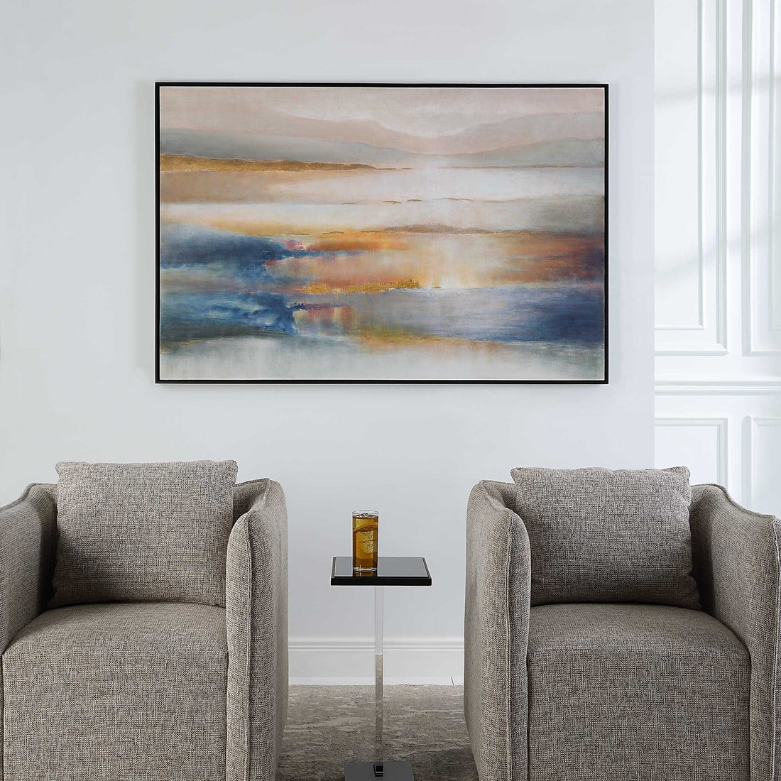 UTTERMOST Seafaring Dusk Hand Painted Abstract Art - Art
