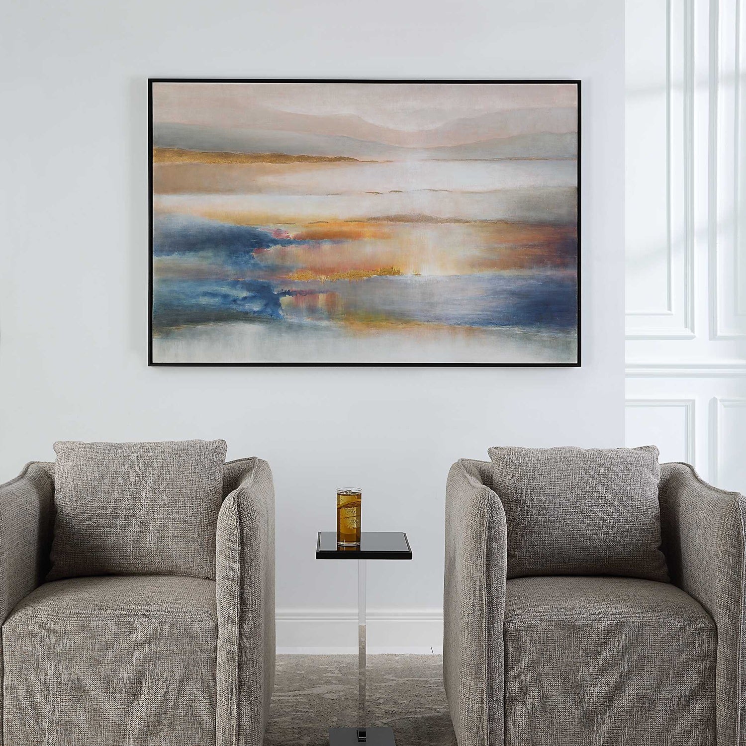 UTTERMOST Seafaring Dusk Hand Painted Abstract Art - Art