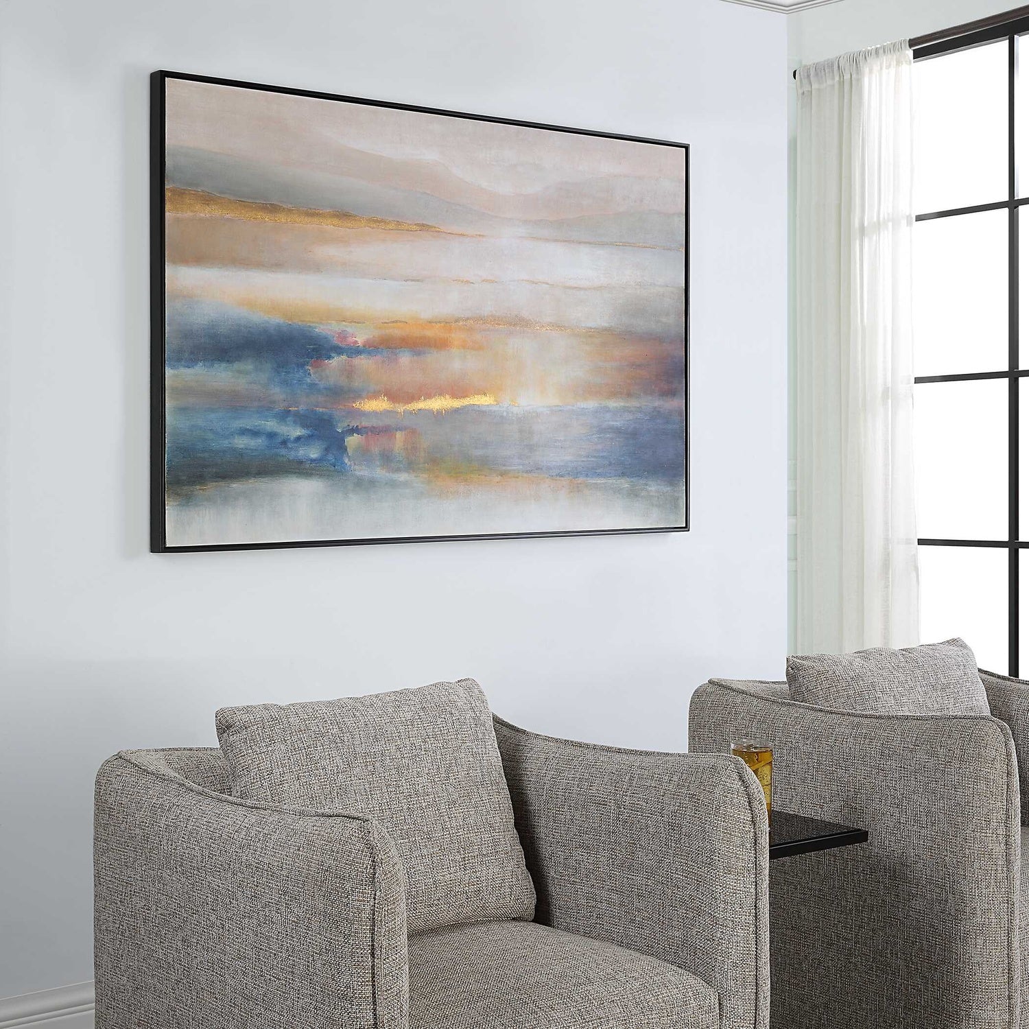 UTTERMOST Seafaring Dusk Hand Painted Abstract Art - Art