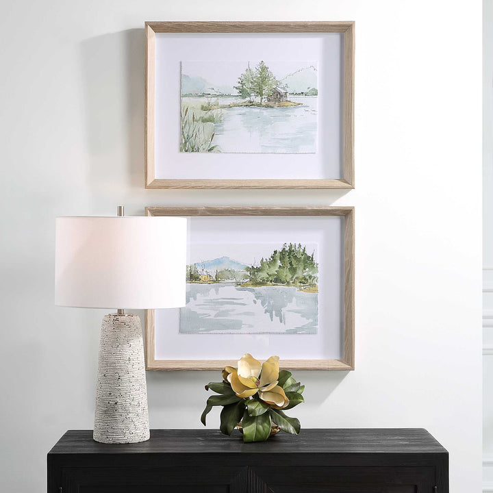 UTTERMOST Serene Lake Framed Prints Set Of 2 - Art