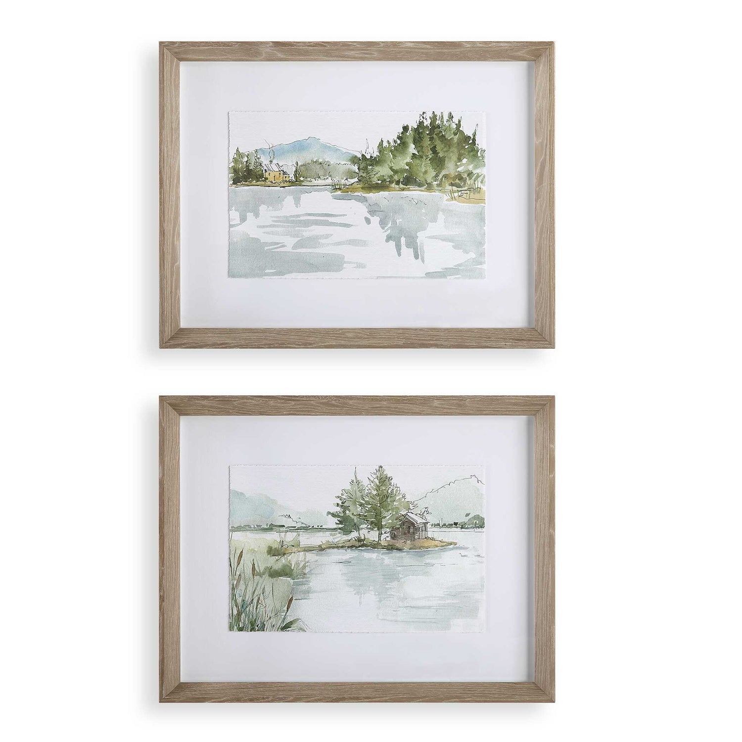 UTTERMOST Serene Lake Framed Prints Set Of 2 - Art