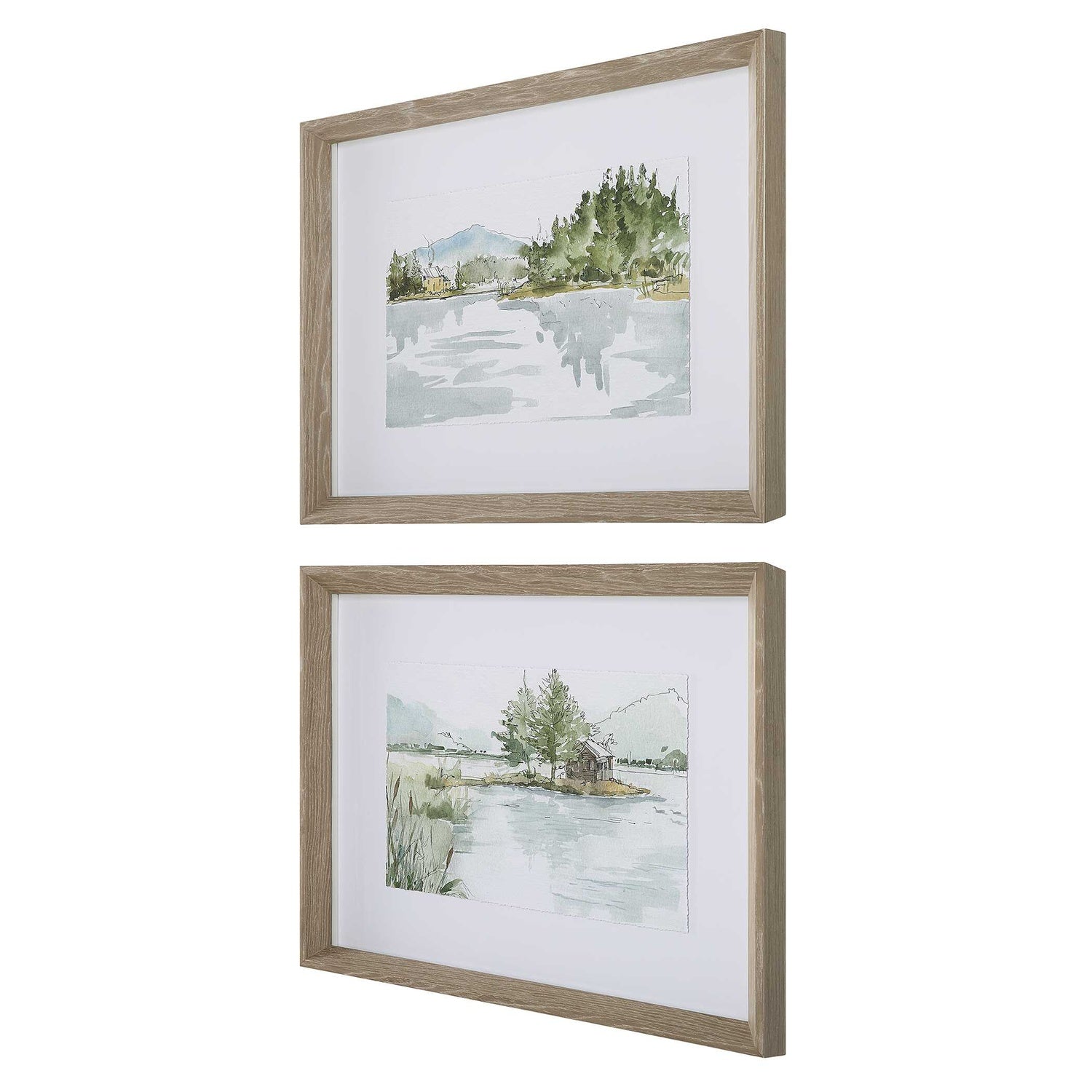 UTTERMOST Serene Lake Framed Prints Set Of 2 - Art