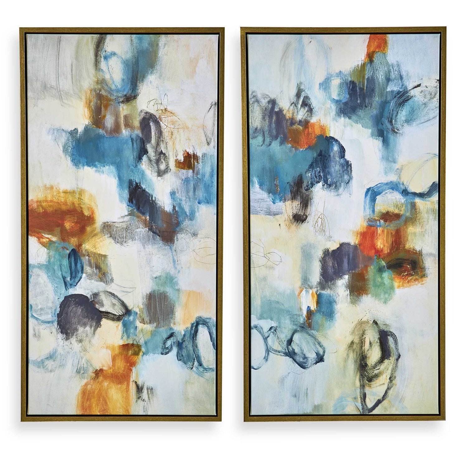 UTTERMOST Casual Moments Framed Abstract Art Set Of 2 - Art