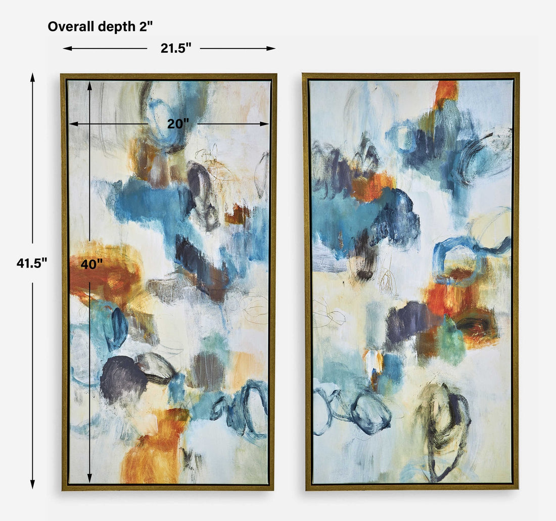 UTTERMOST Casual Moments Framed Abstract Art Set Of 2 - Art