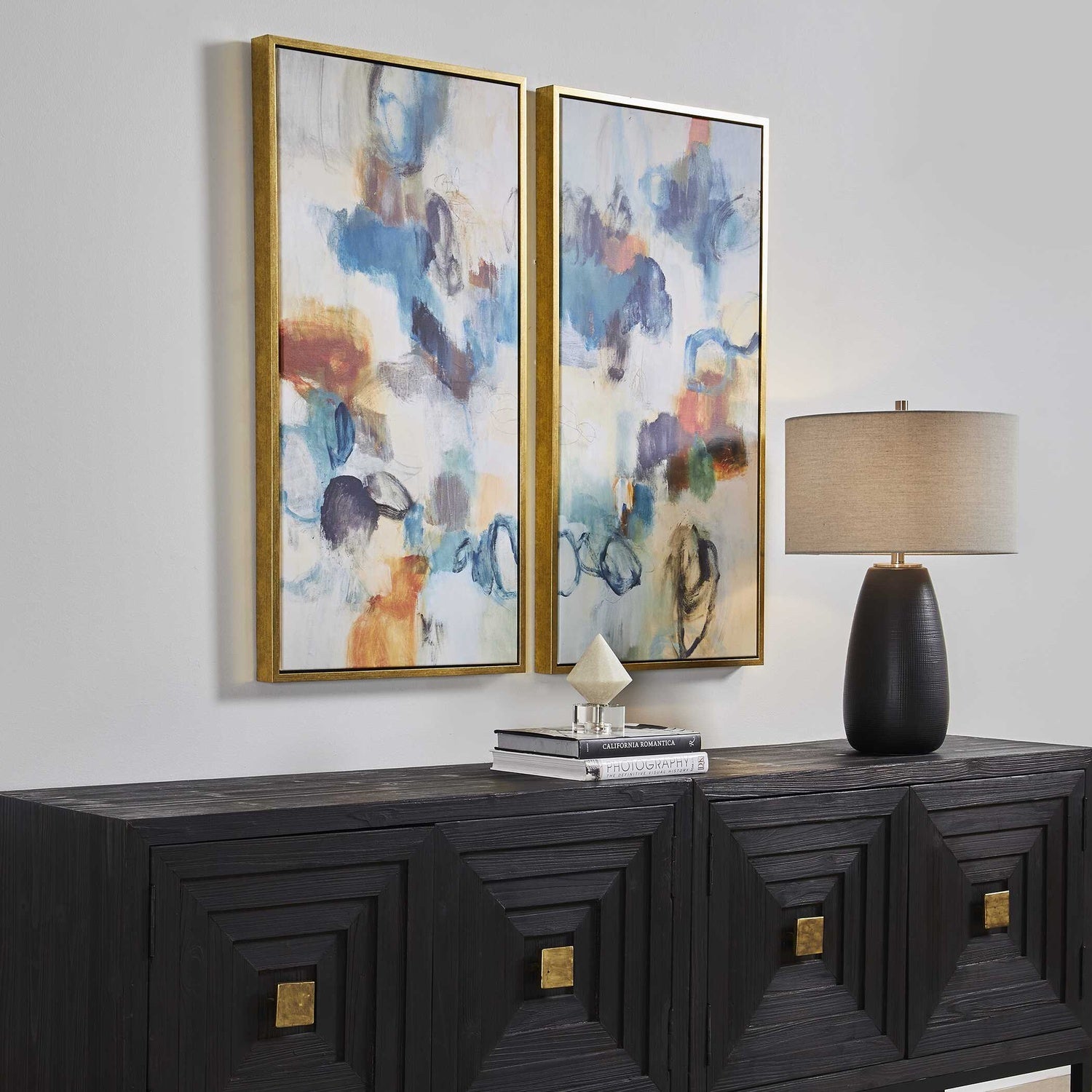 UTTERMOST Casual Moments Framed Abstract Art Set Of 2 - Art