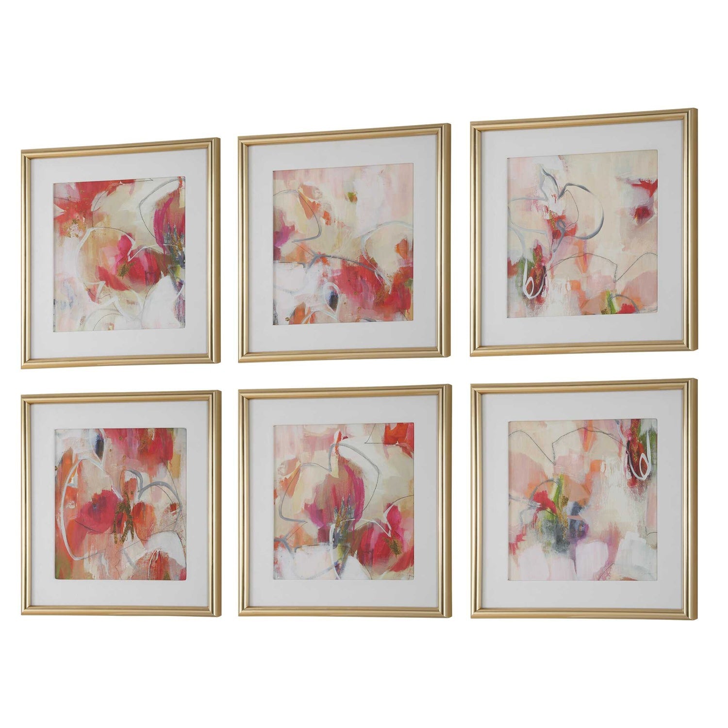 UTTERMOST Fresh Start Abstract Prints Set Of 6 - Art