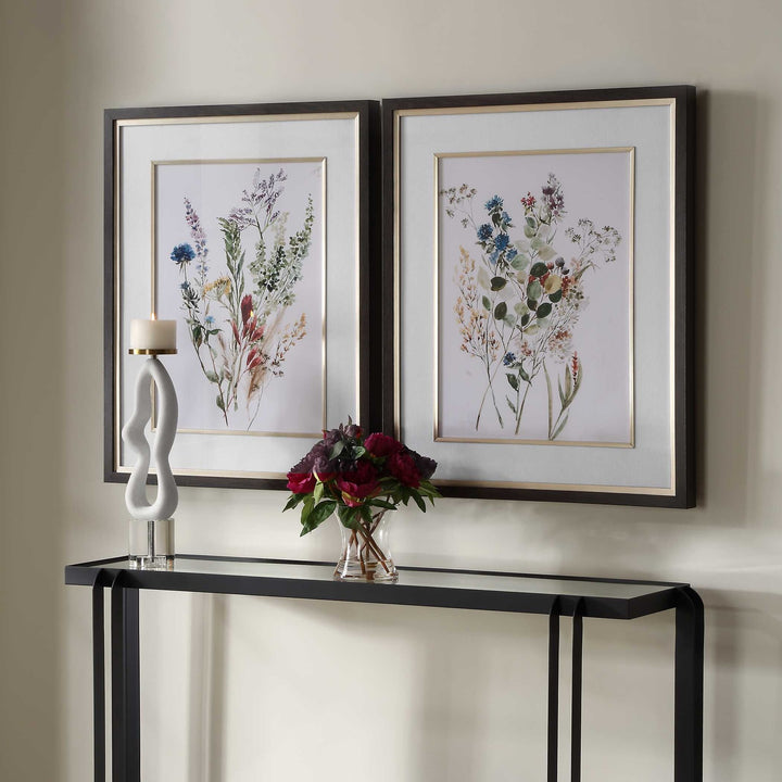 UTTERMOST Delicate Flowers Framed Prints Set Of 2 - Art
