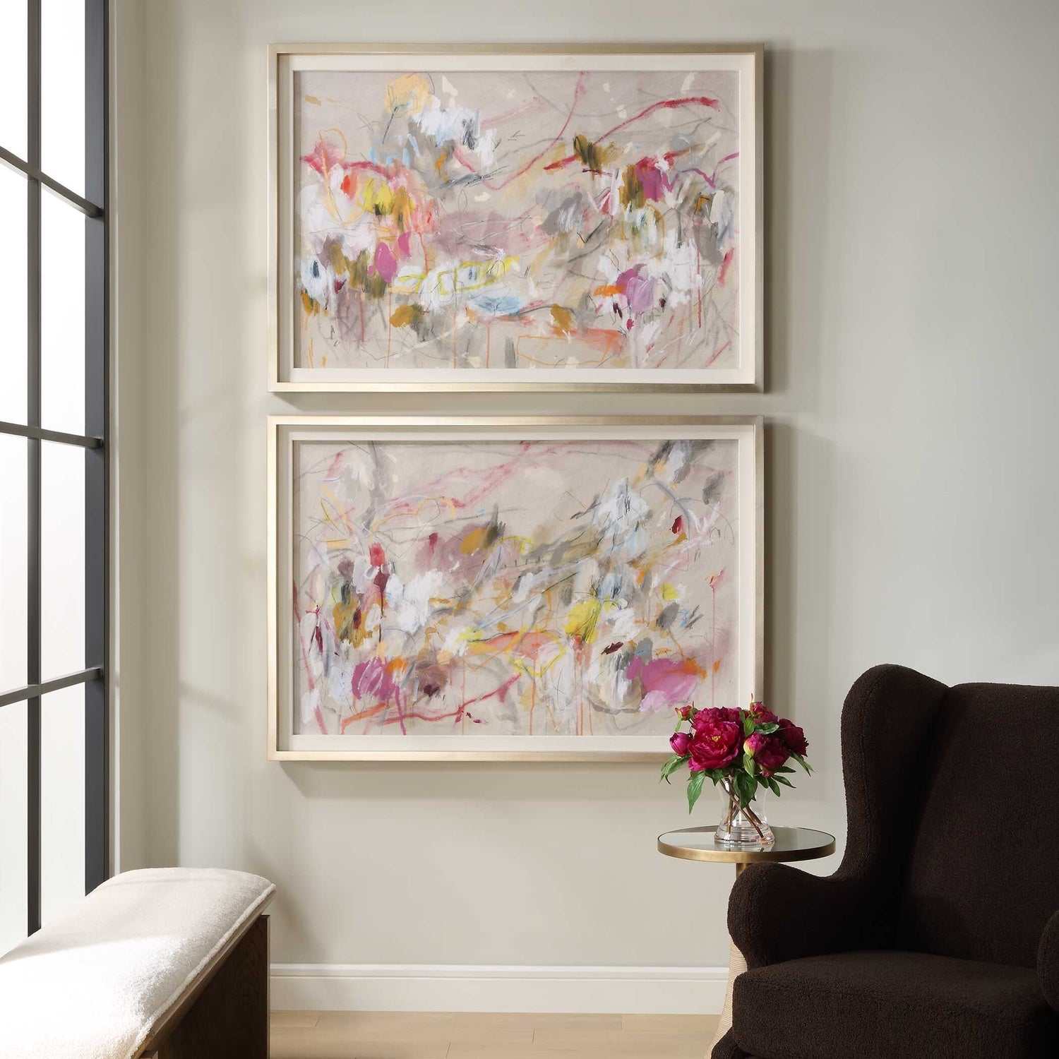 UTTERMOST Metropolitan Rush Abstract Prints Set Of 2 - Art