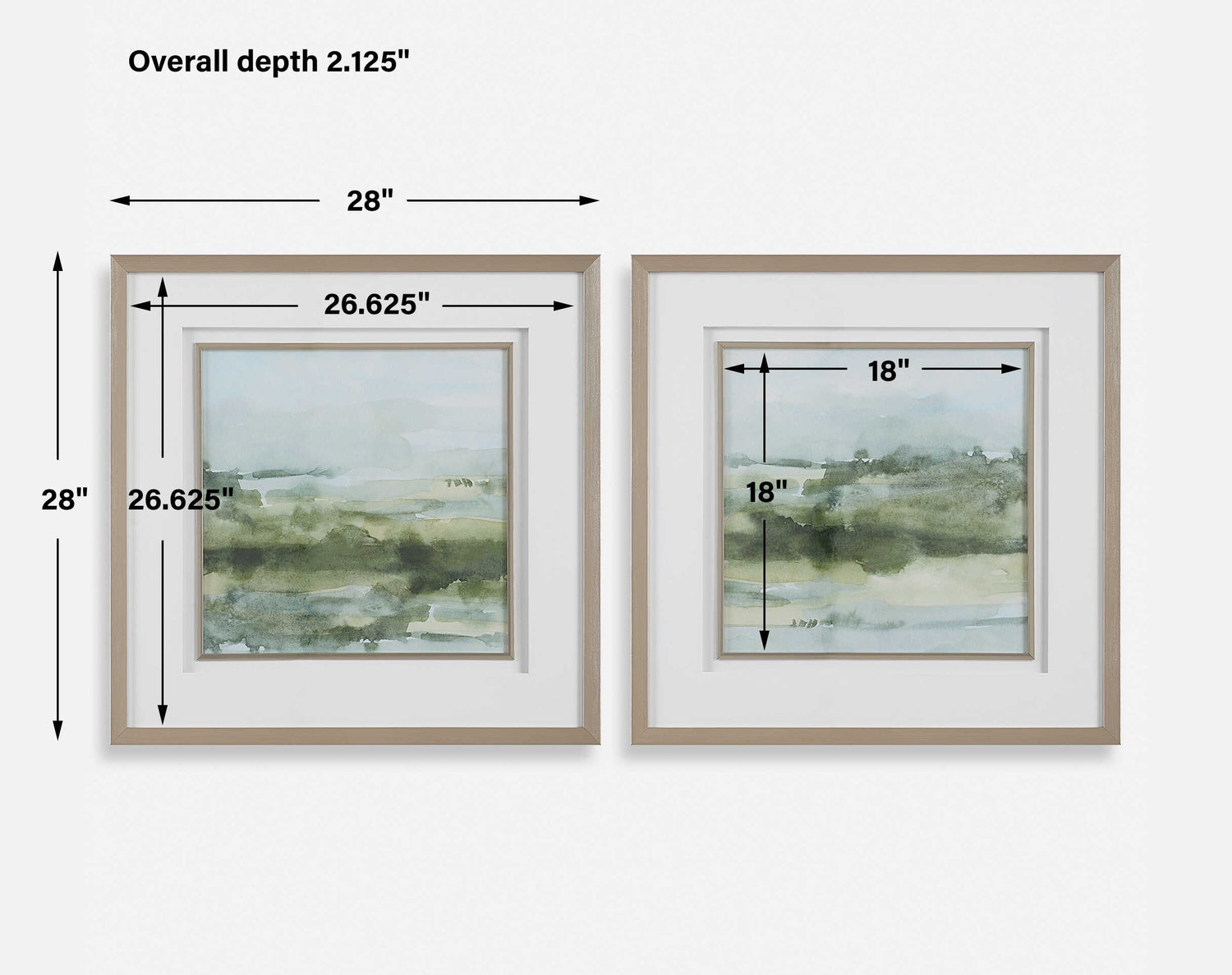 UTTERMOST SOFT SAGE ABSTRACT LANDSCAPE PRINTS - Art
