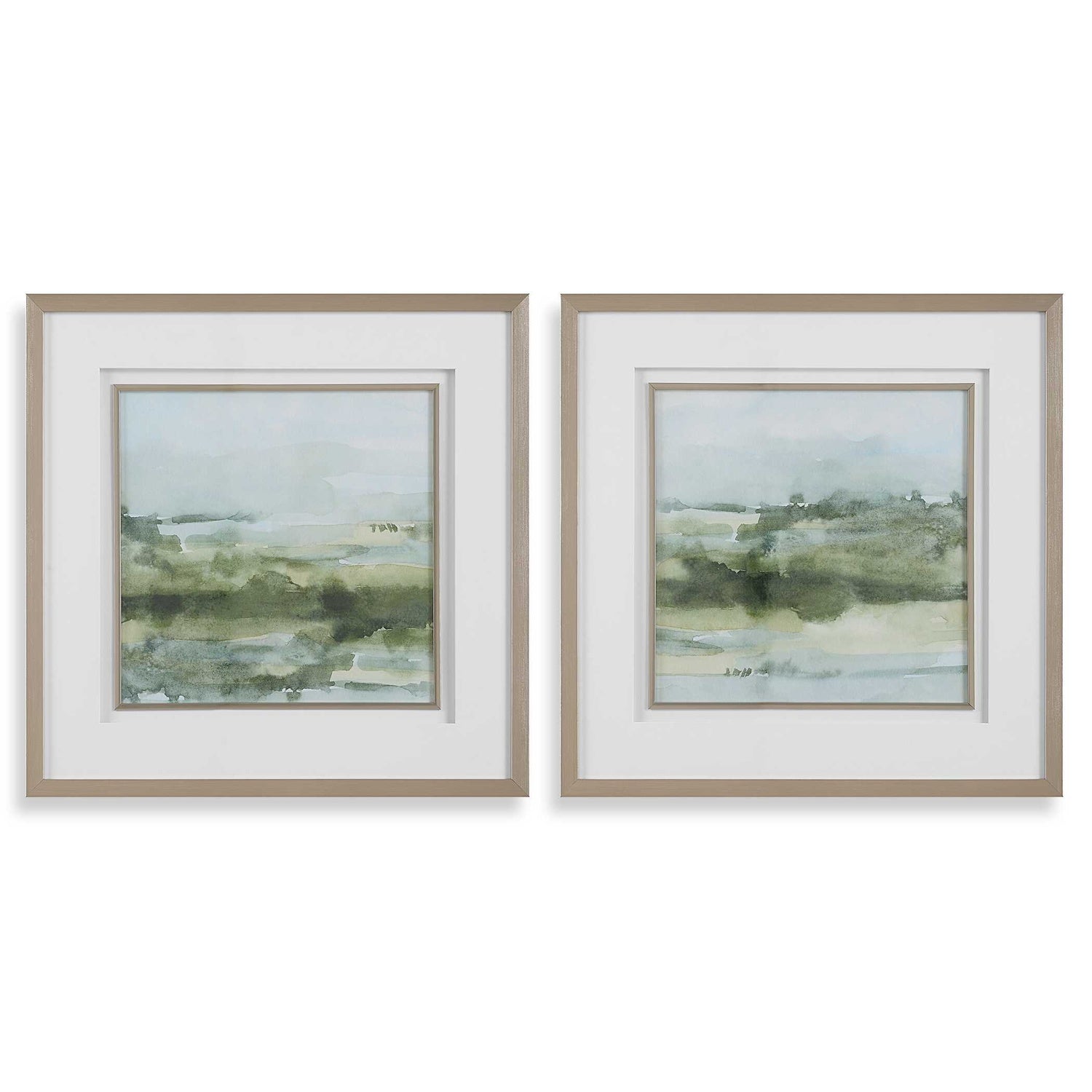 UTTERMOST SOFT SAGE ABSTRACT LANDSCAPE PRINTS - Art