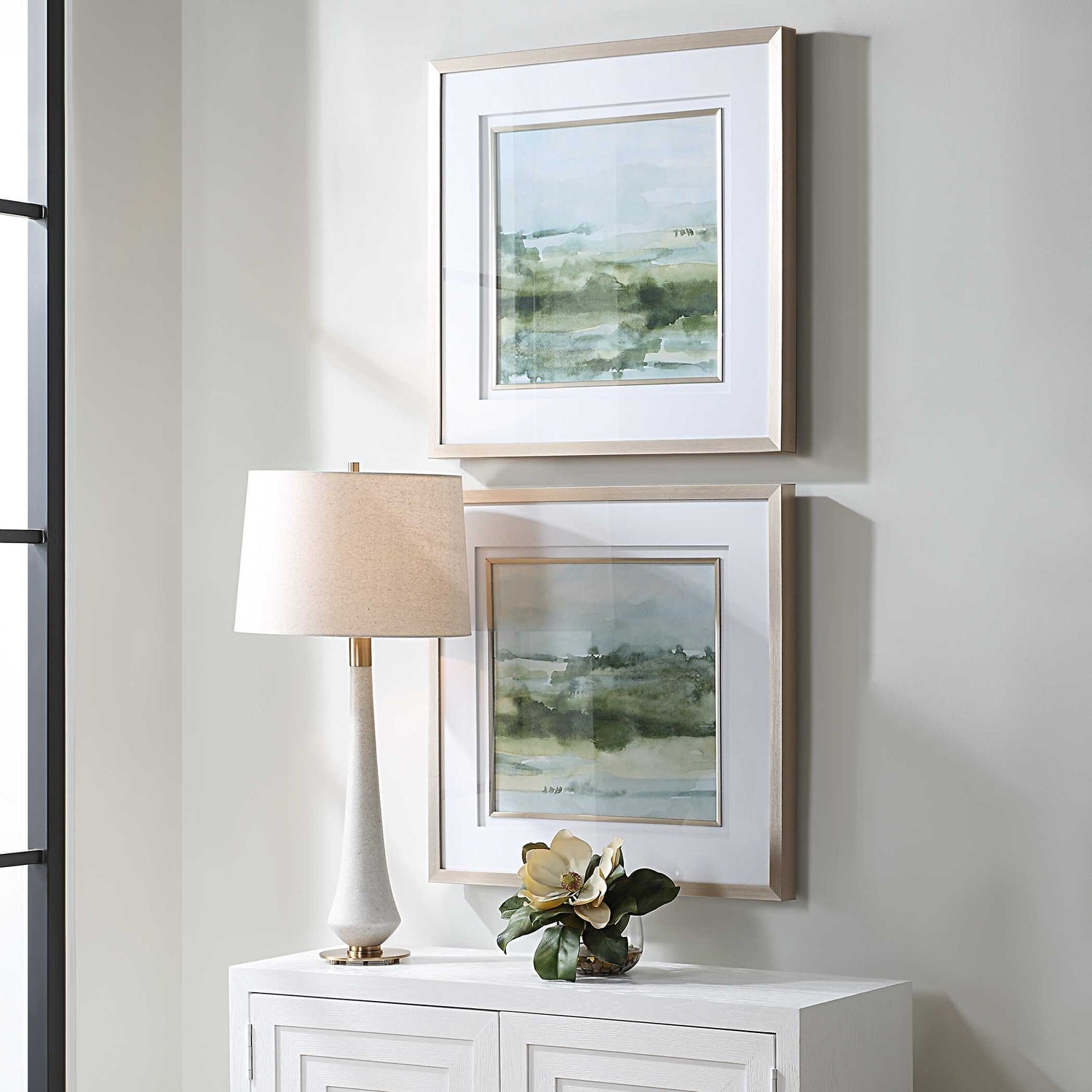 UTTERMOST SOFT SAGE ABSTRACT LANDSCAPE PRINTS - Art