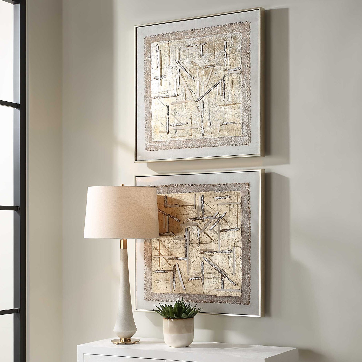 UTTERMOST Unpredictable Hand Painted Canvases Set Of 2 - Art