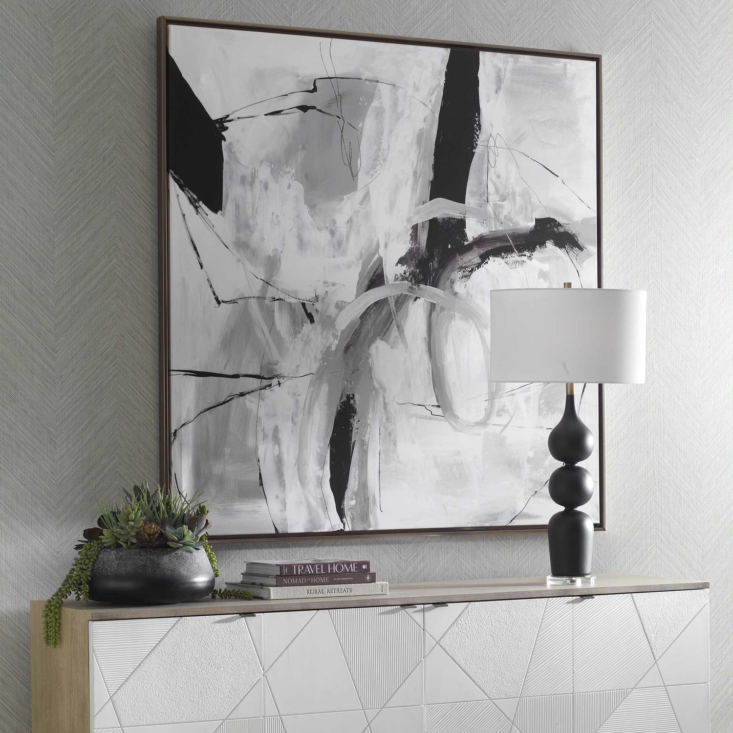 UTTERMOST Looping Eternity Framed Abstract Art - Art