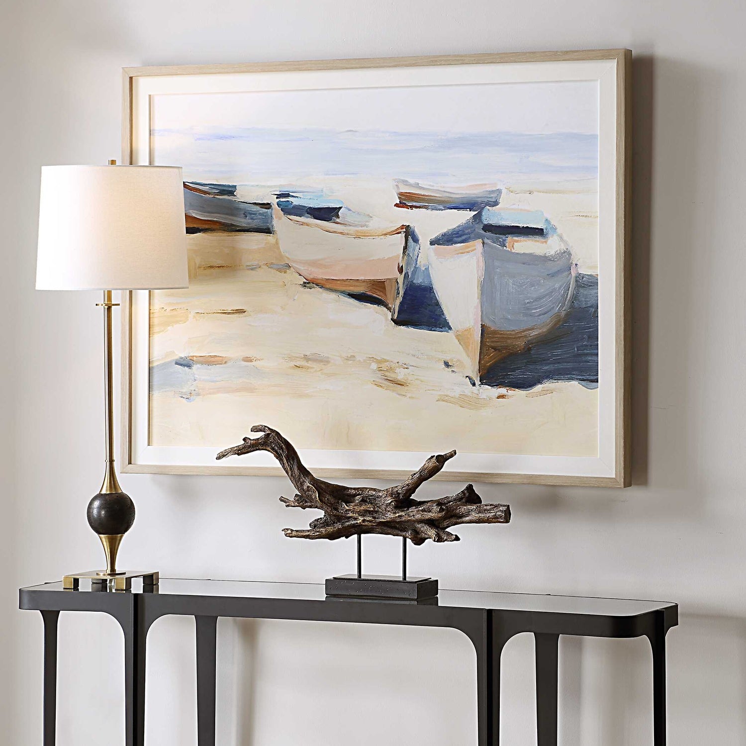 UTTERMOST BEACHED BOATS FRAMED PRINT - Art