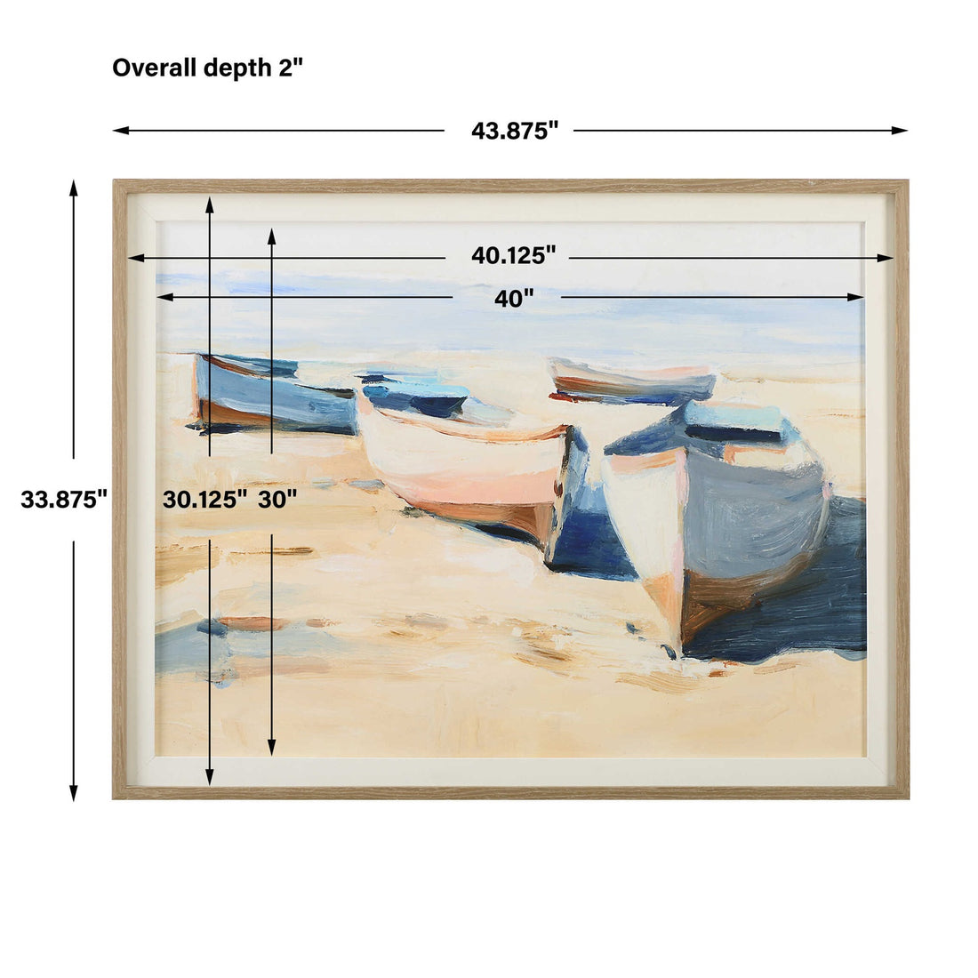 UTTERMOST BEACHED BOATS FRAMED PRINT - Art