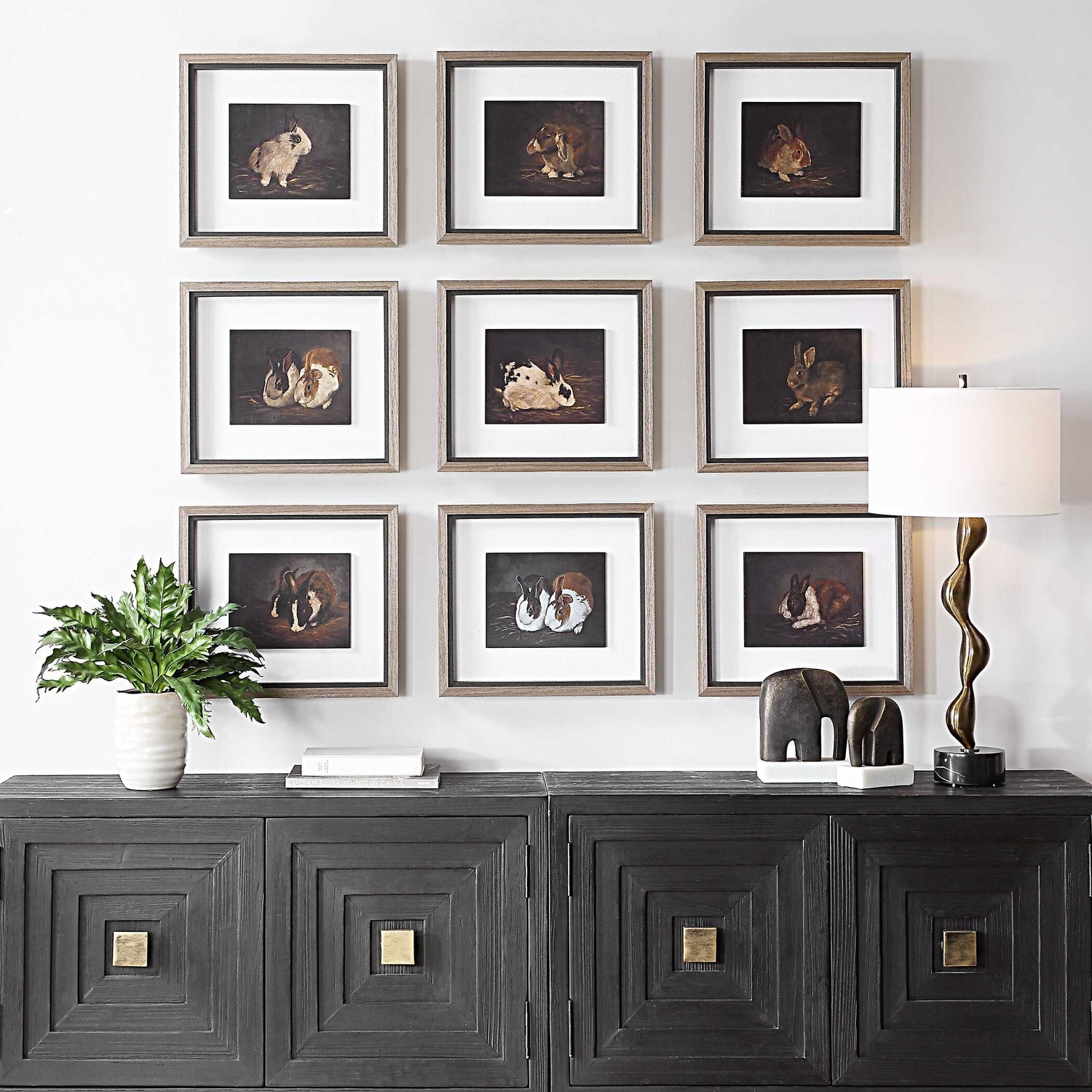 UTTERMOST RESTING BUNNY FRAMED PRINTS - Art