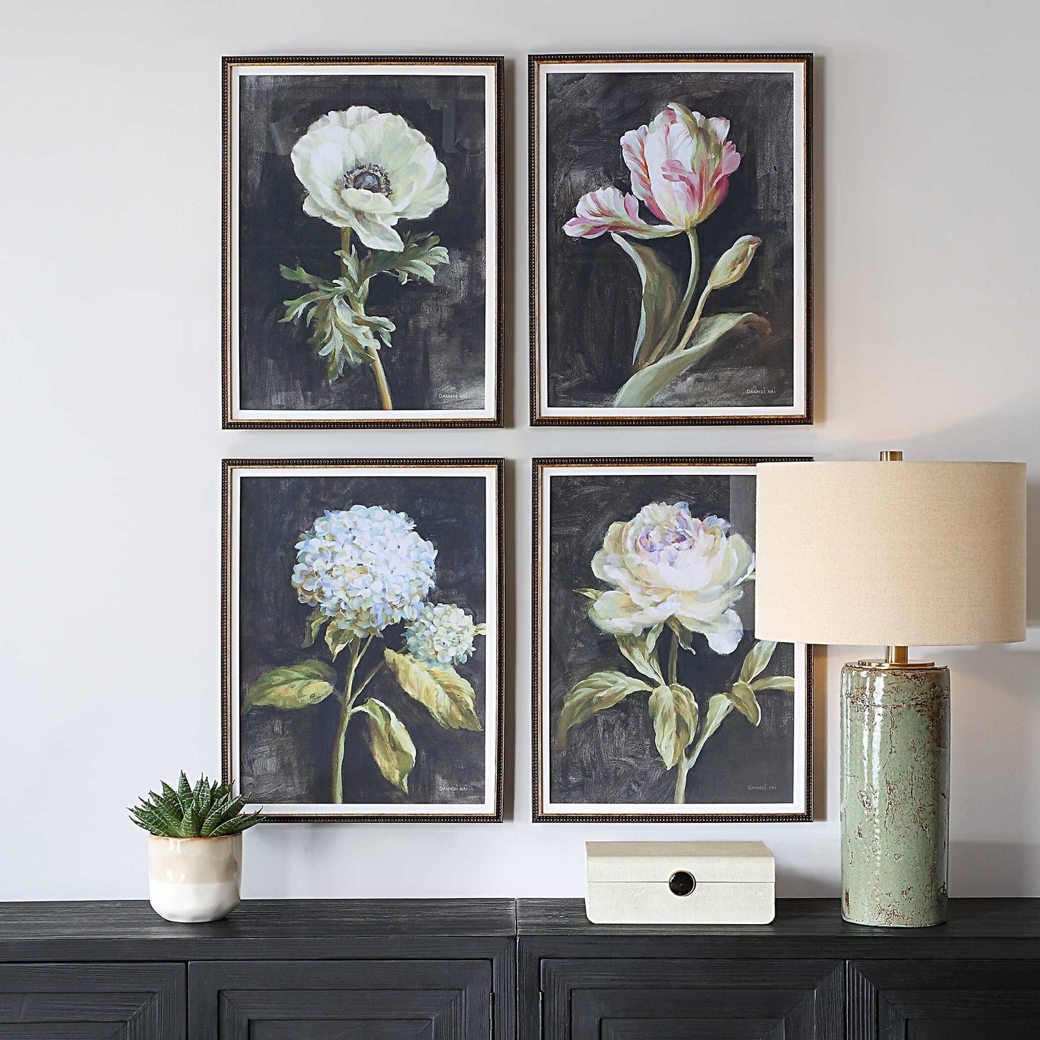 UTTERMOST Florals On Framed Prints Set Of 4 - Art