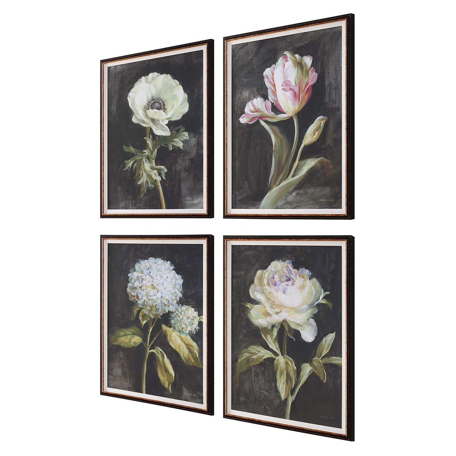 UTTERMOST Florals On Framed Prints Set Of 4 - Art