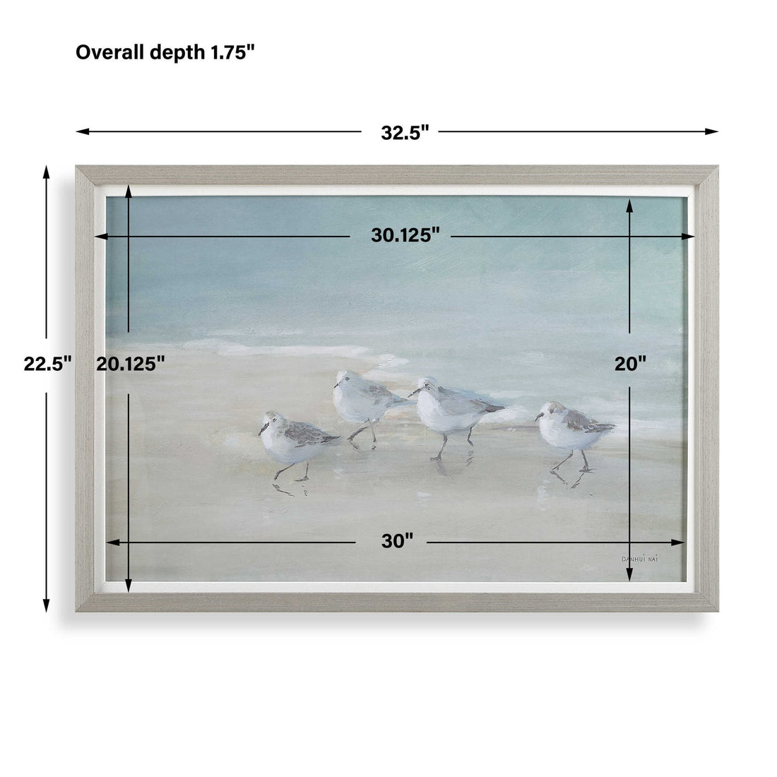 UTTERMOST TRANQUIL SHOREBIRDS ON THE SAND FRAMED PRINT - Art
