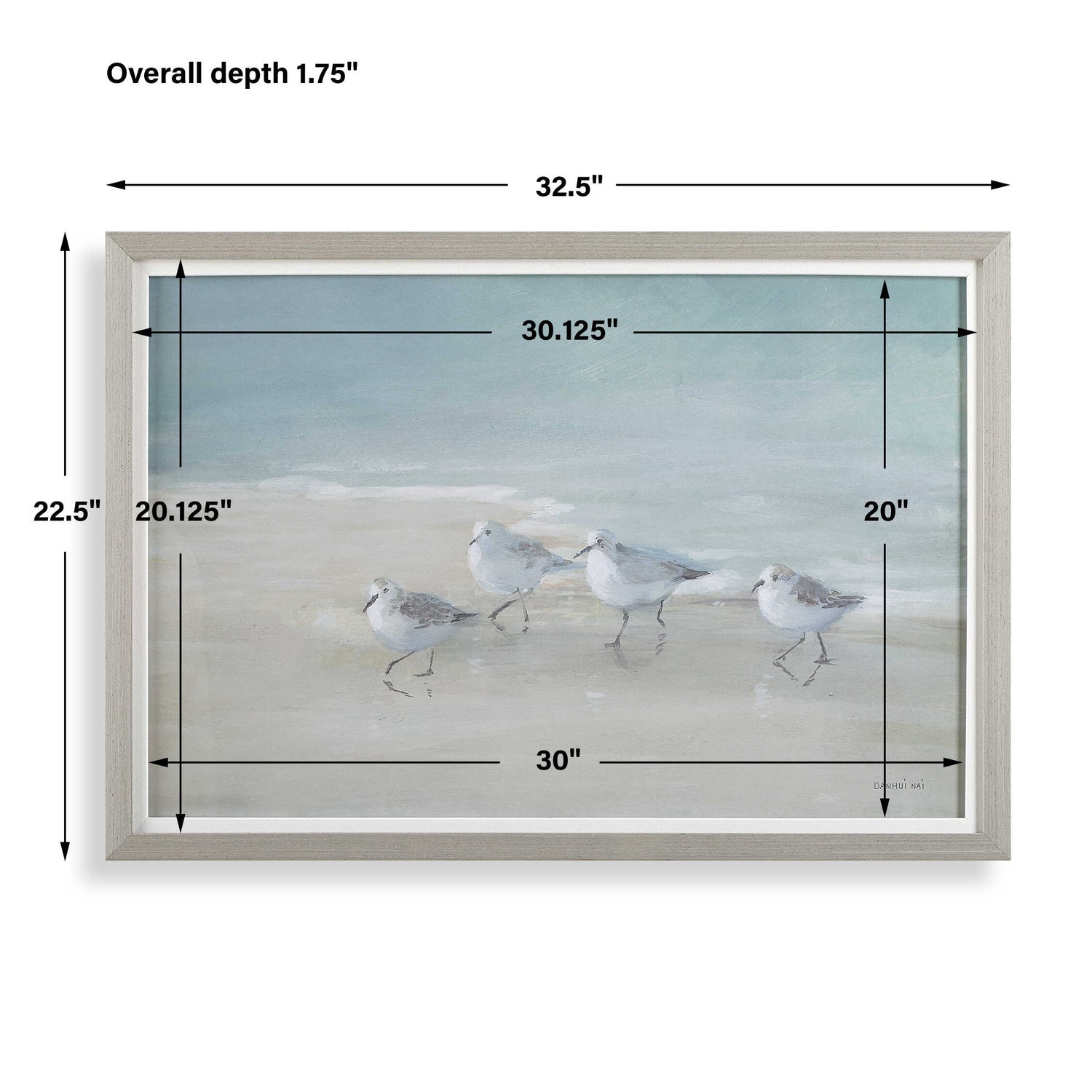 UTTERMOST TRANQUIL SHOREBIRDS ON THE SAND FRAMED PRINT - Art