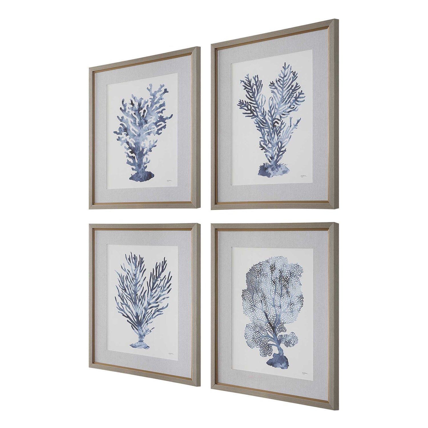 UTTERMOST Shibori Framed Prints Set Of 4 - Art