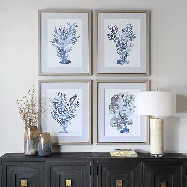 UTTERMOST Shibori Framed Prints Set Of 4 - Art