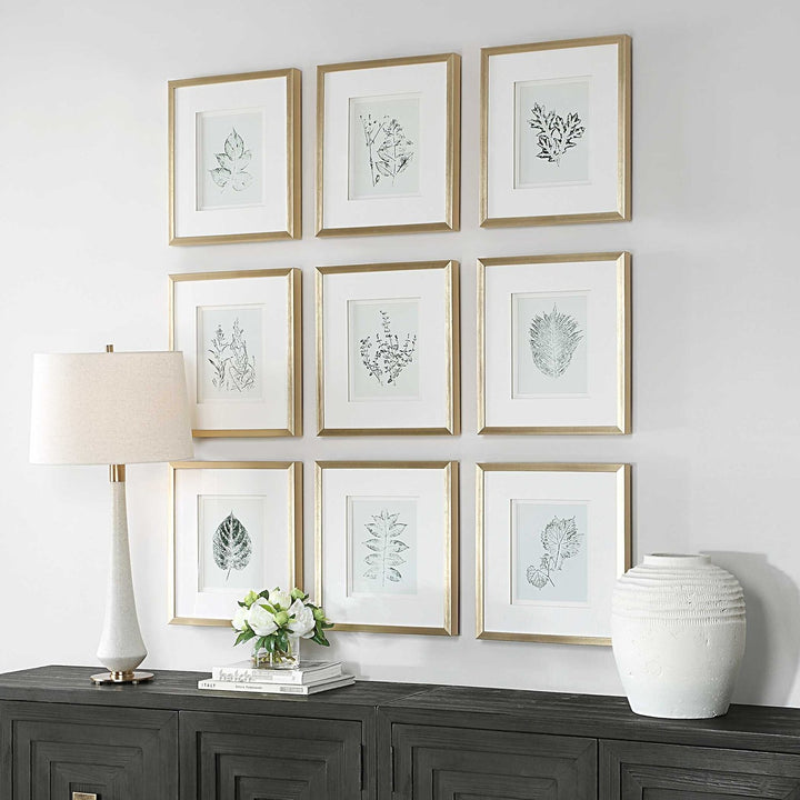UTTERMOST Nature's Script Framed Prints Set Of 9 - Art