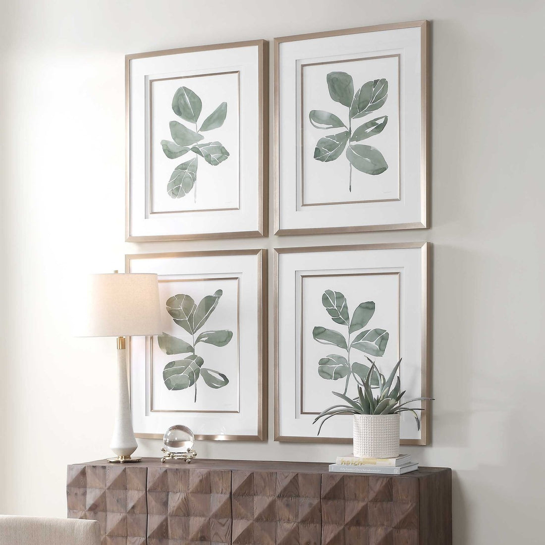 UTTERMOST Fiddle Head Leaf Prints Set Of 4 - Art
