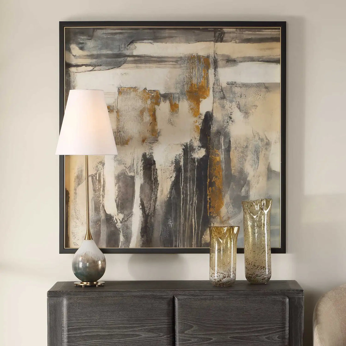 UTTERMOST Landslide Framed Abstract Print - Art