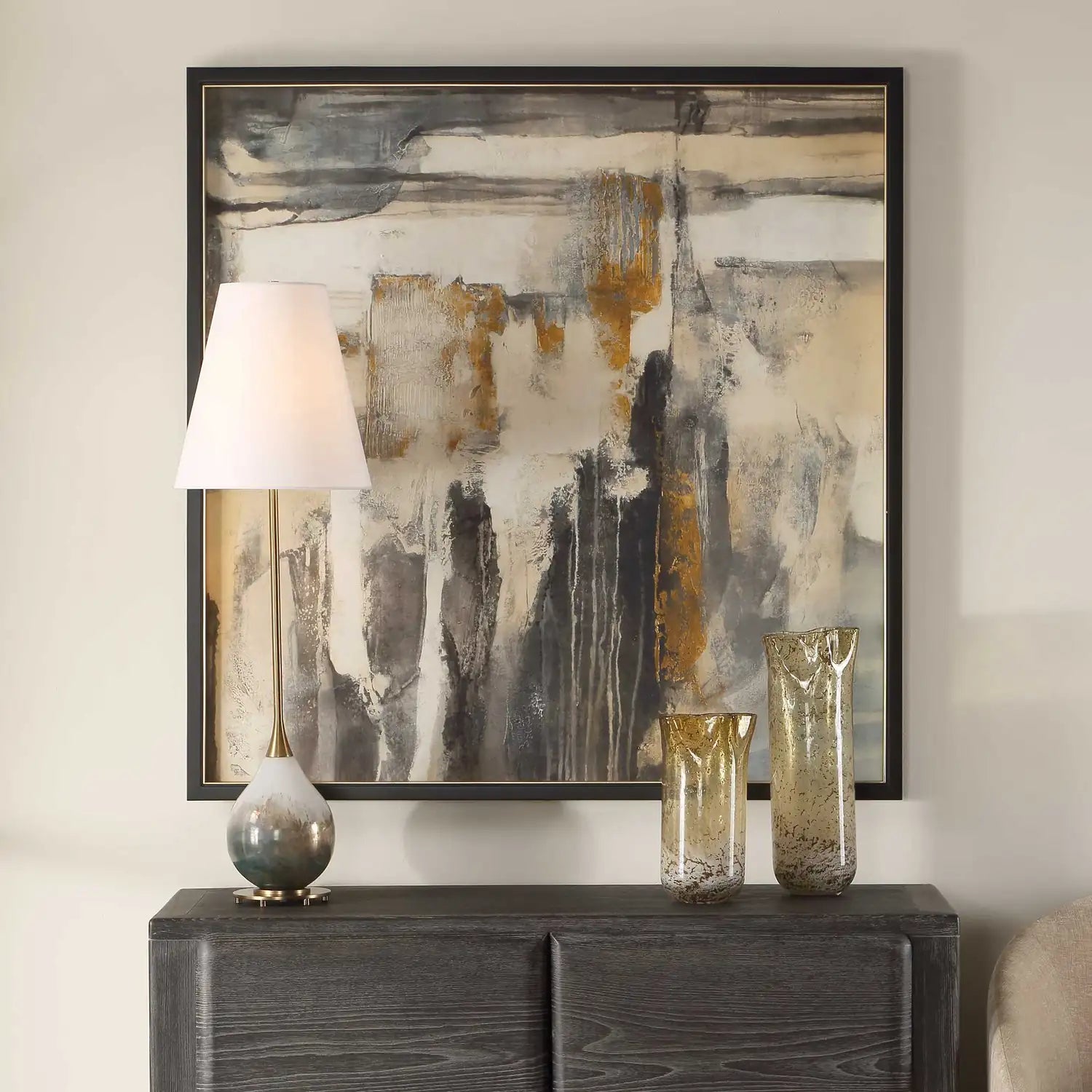 UTTERMOST Landslide Framed Abstract Print - Art