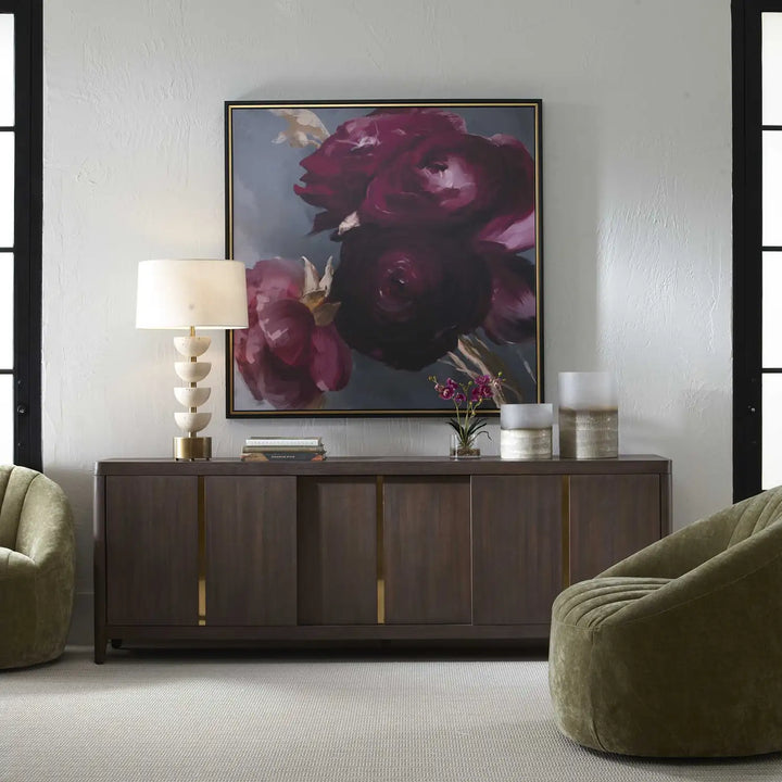 UTTERMOST Plum Ranculus Framed Floral Art - Art