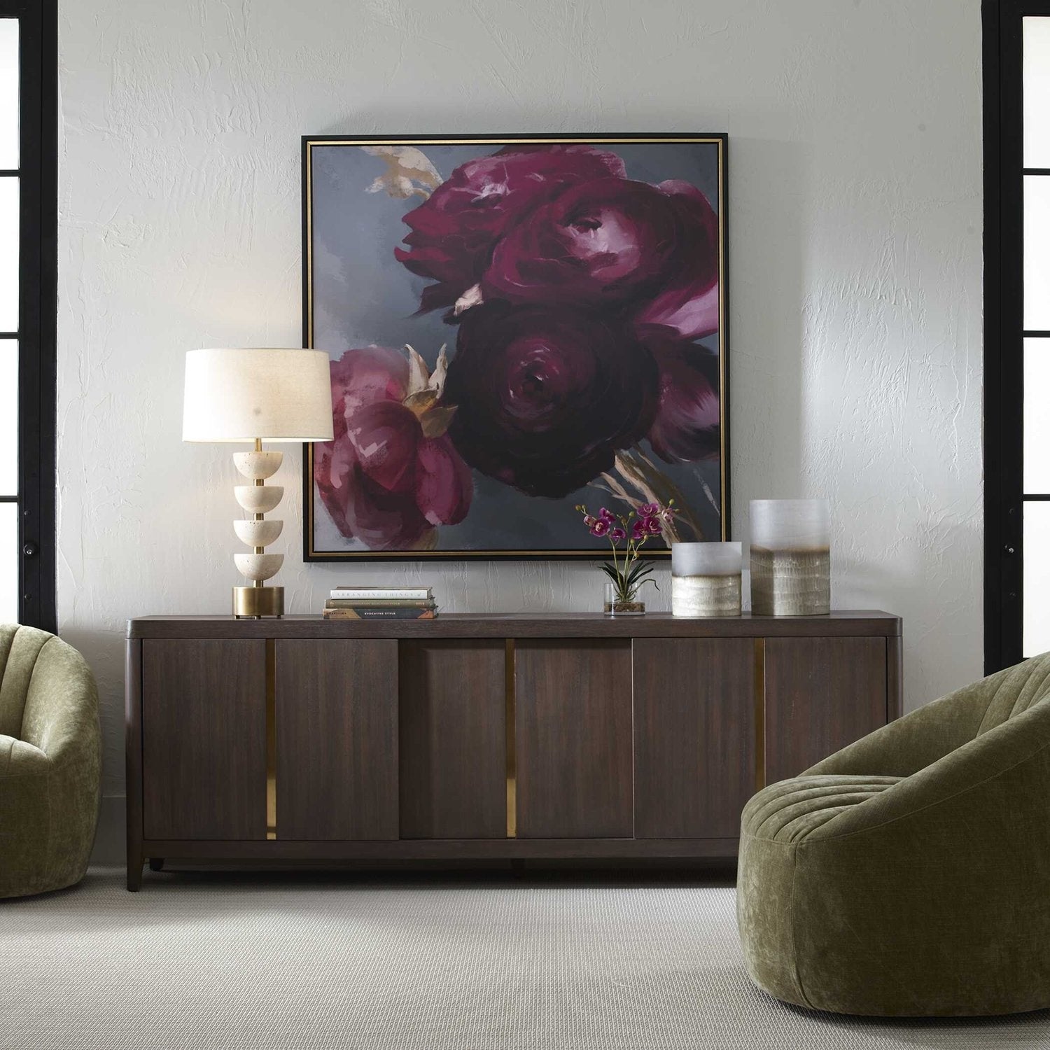 UTTERMOST PLUM RANCULUS FRAMED FLORAL ART - Art