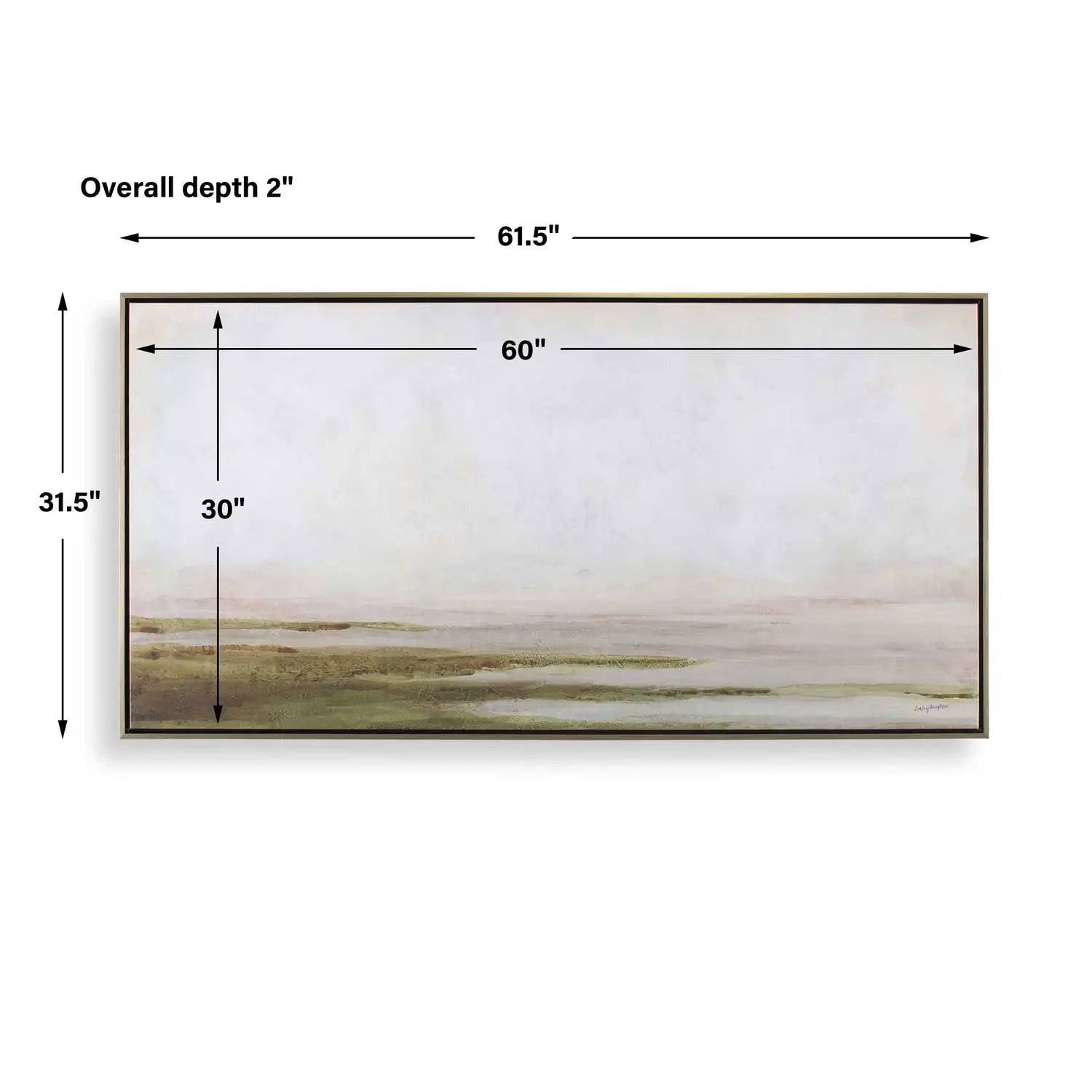 UTTERMOST Hazy Lake Framed Landscape Art - Art