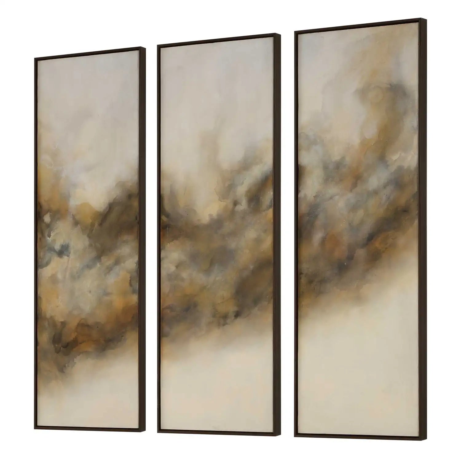 UTTERMOST Smoke Break Hand Painted Modern Art Set Of 3 - Art