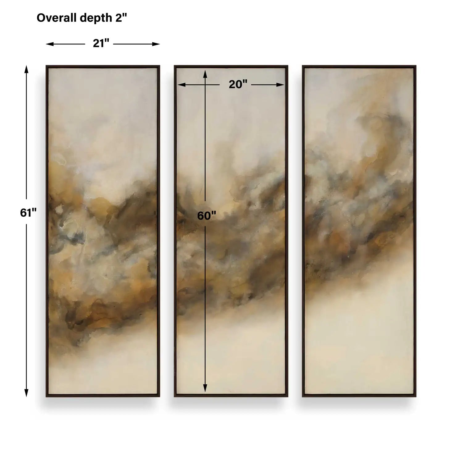 UTTERMOST Smoke Break Hand Painted Modern Art Set Of 3 - Art