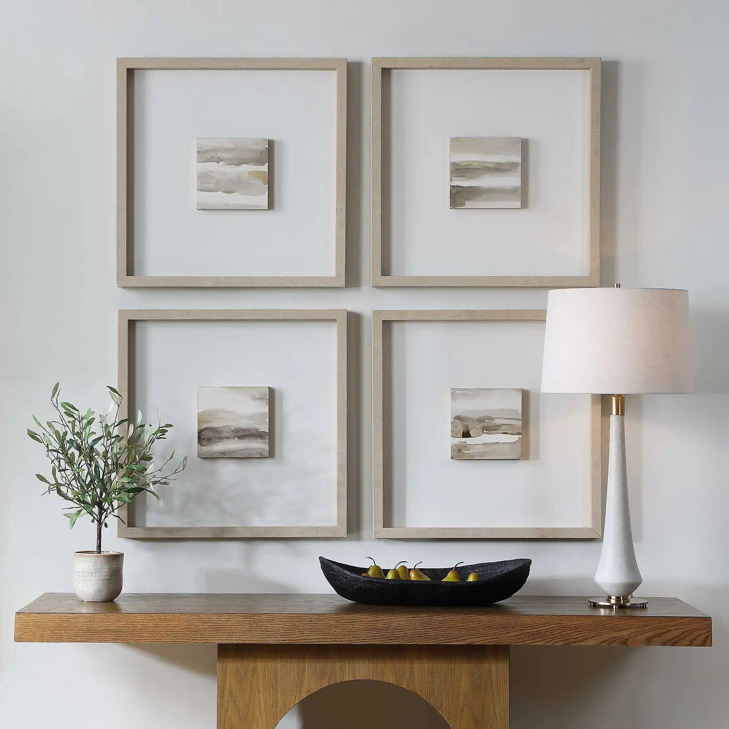 UTTERMOST Studying Sepia Hand Painted Canvases Set Of 4 - Art