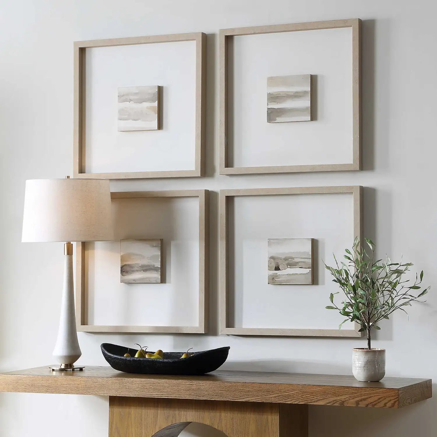 UTTERMOST Studying Sepia Hand Painted Canvases Set Of 4 - Art