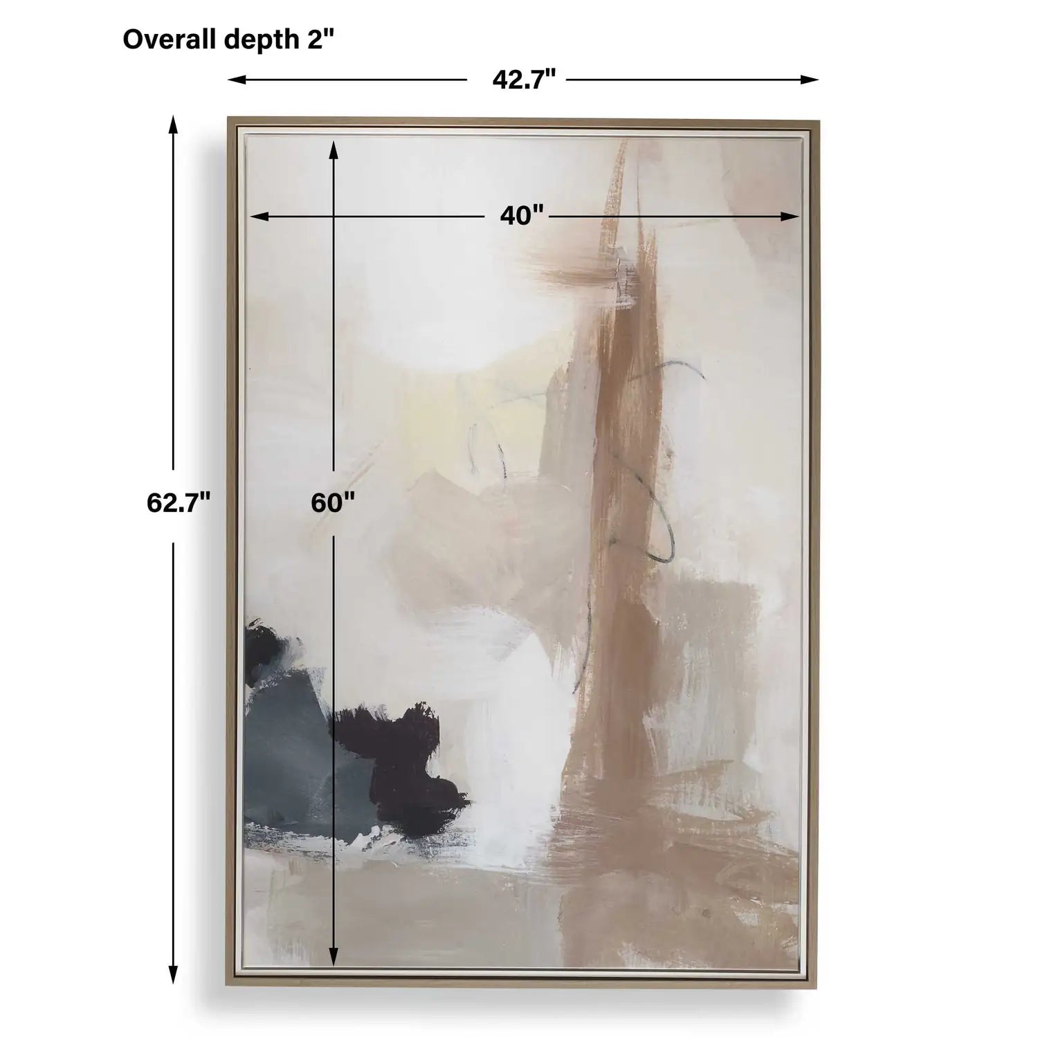 UTTERMOST Bluster Framed Abstract Canvas - Art
