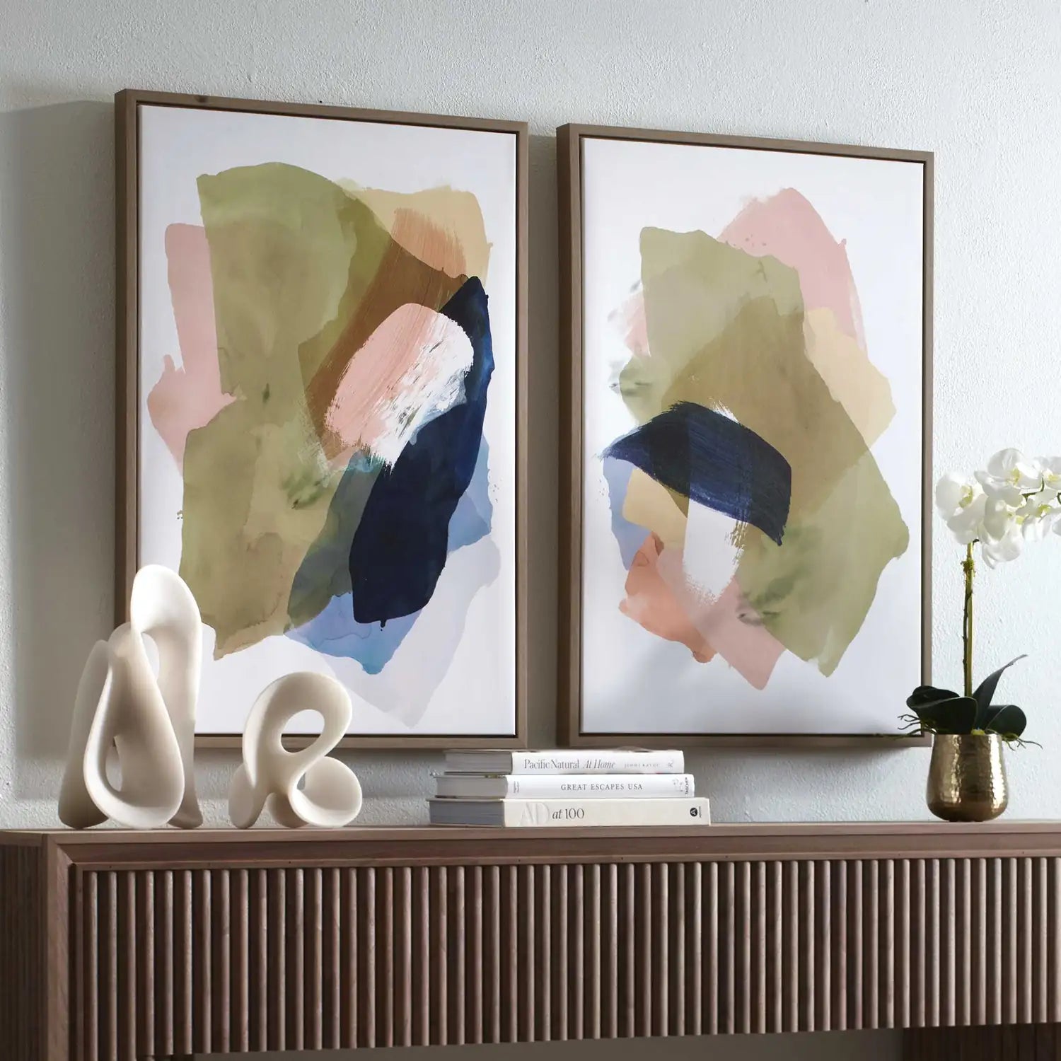 UTTERMOST Abstract Afternoon Framed Canvases Set Of 2 - Art